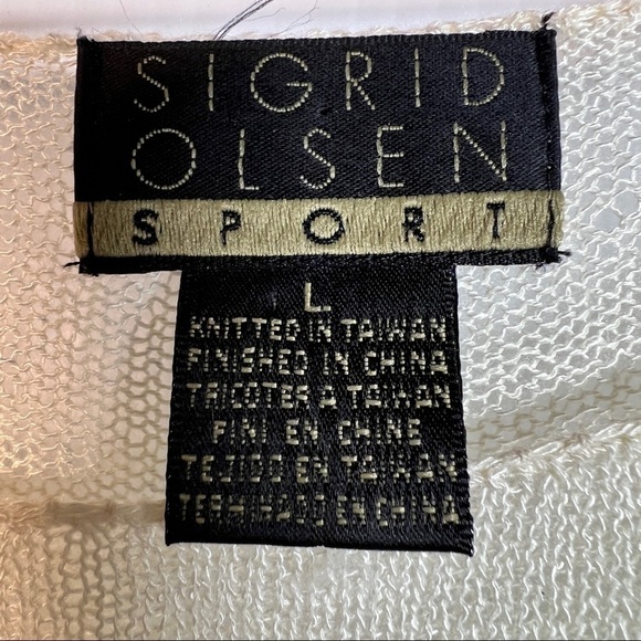 SIGRID OLSEN SPORT Pullover sweater with embroidered flower embellishments. L - Picture 3 of 6